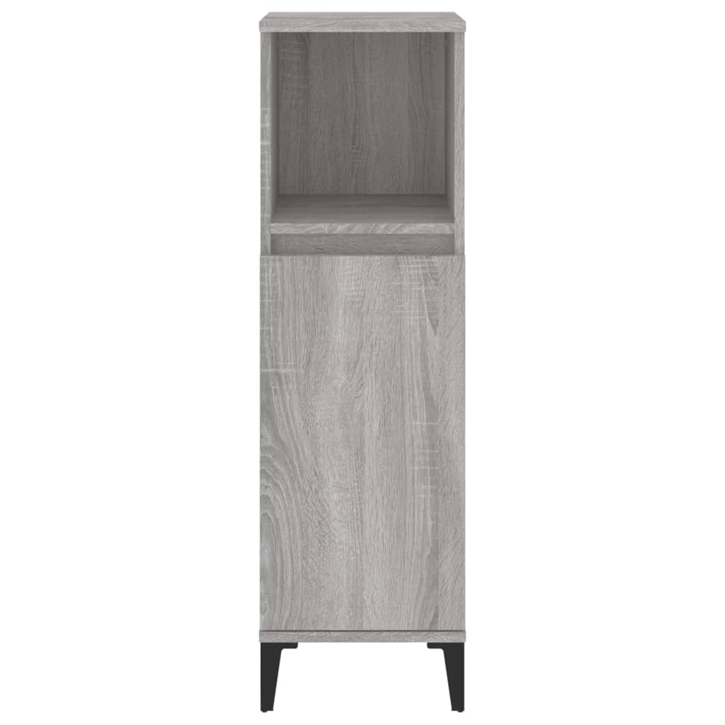 Bathroom Cabinet Grey Sonoma 30x30x100 cm Engineered Wood - Bend