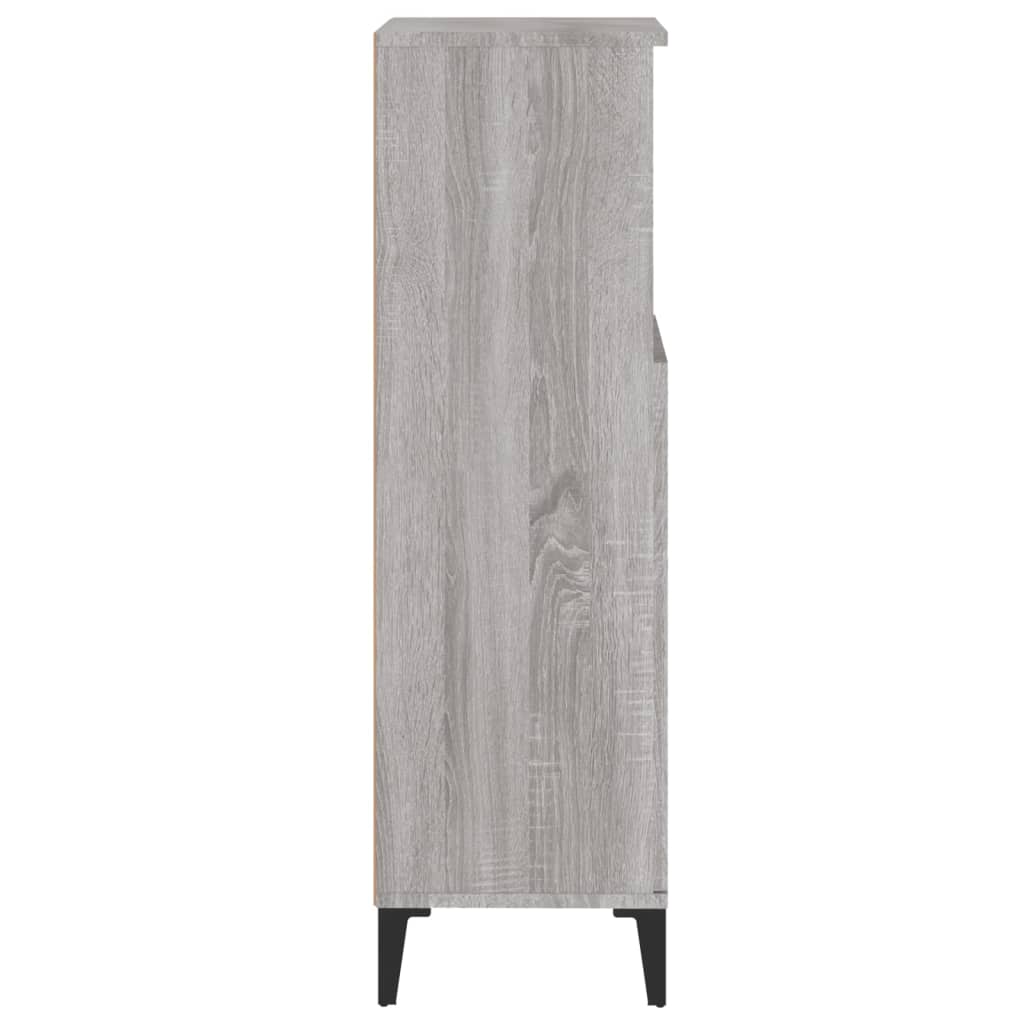 Bathroom Cabinet Grey Sonoma 30x30x100 cm Engineered Wood - Bend