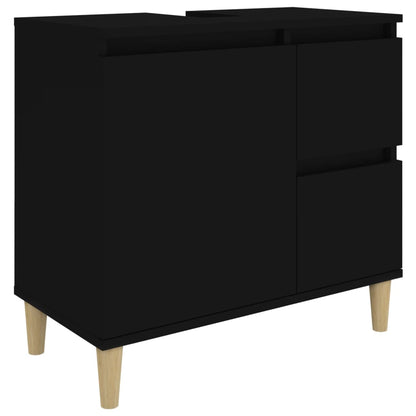 Two-Drawer Bathroom Storage Cabinet in Black