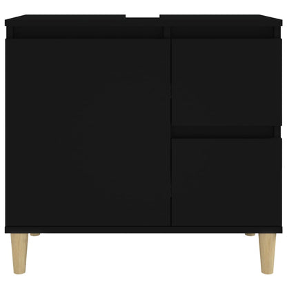 Two-Drawer Bathroom Storage Cabinet in Black