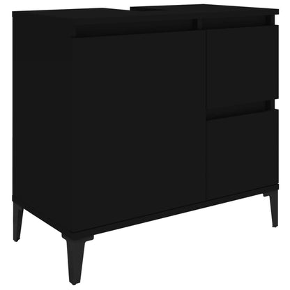 Two-Drawer Bathroom Storage Cabinet in Black