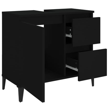 Two-Drawer Bathroom Storage Cabinet in Black