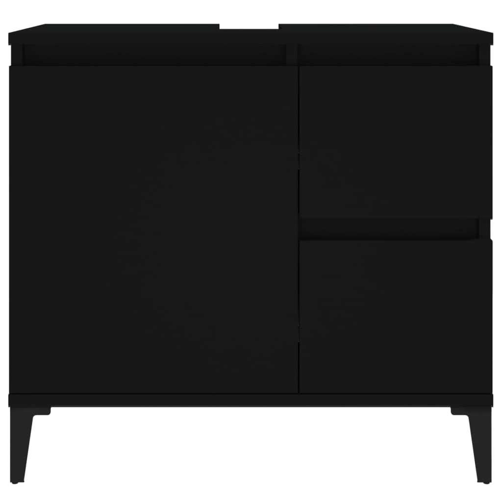 Two-Drawer Bathroom Storage Cabinet in Black