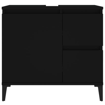 Two-Drawer Bathroom Storage Cabinet in Black