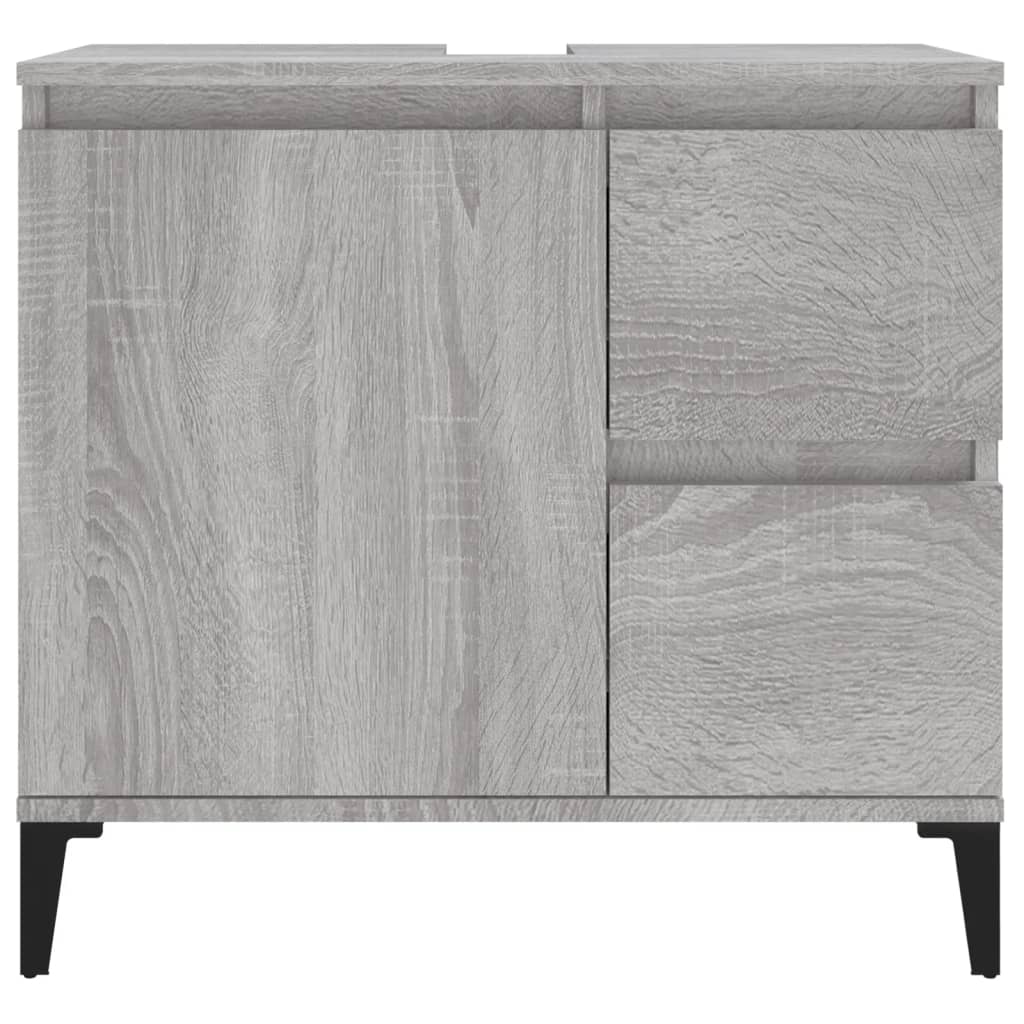 Bathroom Cabinet Grey Sonoma 65x33x60 cm Engineered Wood - Bend