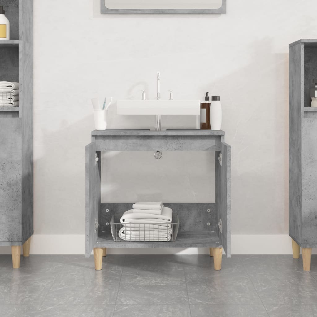 Sink Cabinet Concrete Grey 58x33x60 cm Engineered Wood