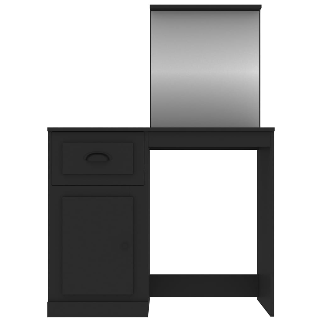 Dressing Table with Mirror Black 90x50x132.5 cm Engineered Wood - Bend