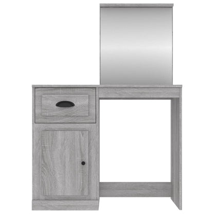 Dressing Table with Mirror Grey Sonona 90x50x132.5 cm Engineered Wood - Bend