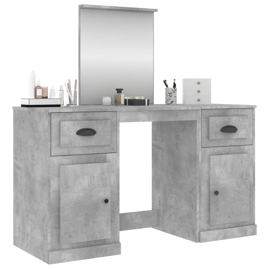 Dressing Table with Mirror Concrete Grey 130x50x132.5 cm - Bend