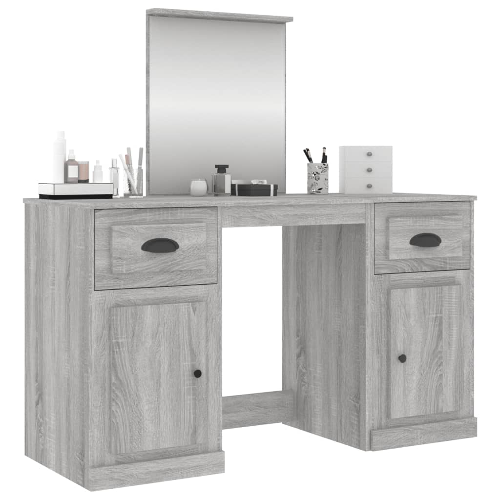 Dressing Table with Mirror Grey Sonoma 130x50x132.5 cm - Bend