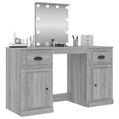 Dressing Table with LED Grey Sonoma 130x50x132.5 cm - Bend