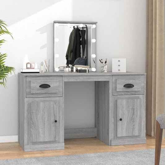 Dressing Table with LED Grey Sonoma 130x50x132.5 cm - Bend