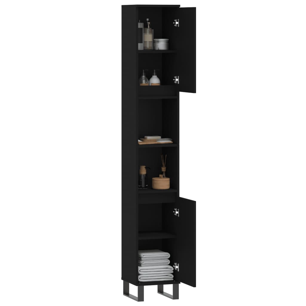 Modern Black Bathroom Storage Cabinet