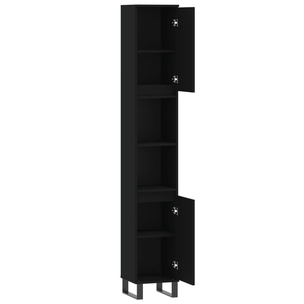 Modern Black Bathroom Storage Cabinet