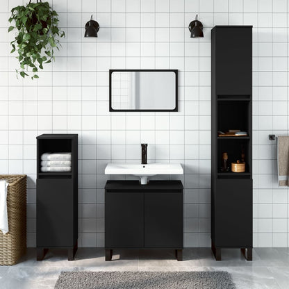 Modern Black Bathroom Storage Cabinet