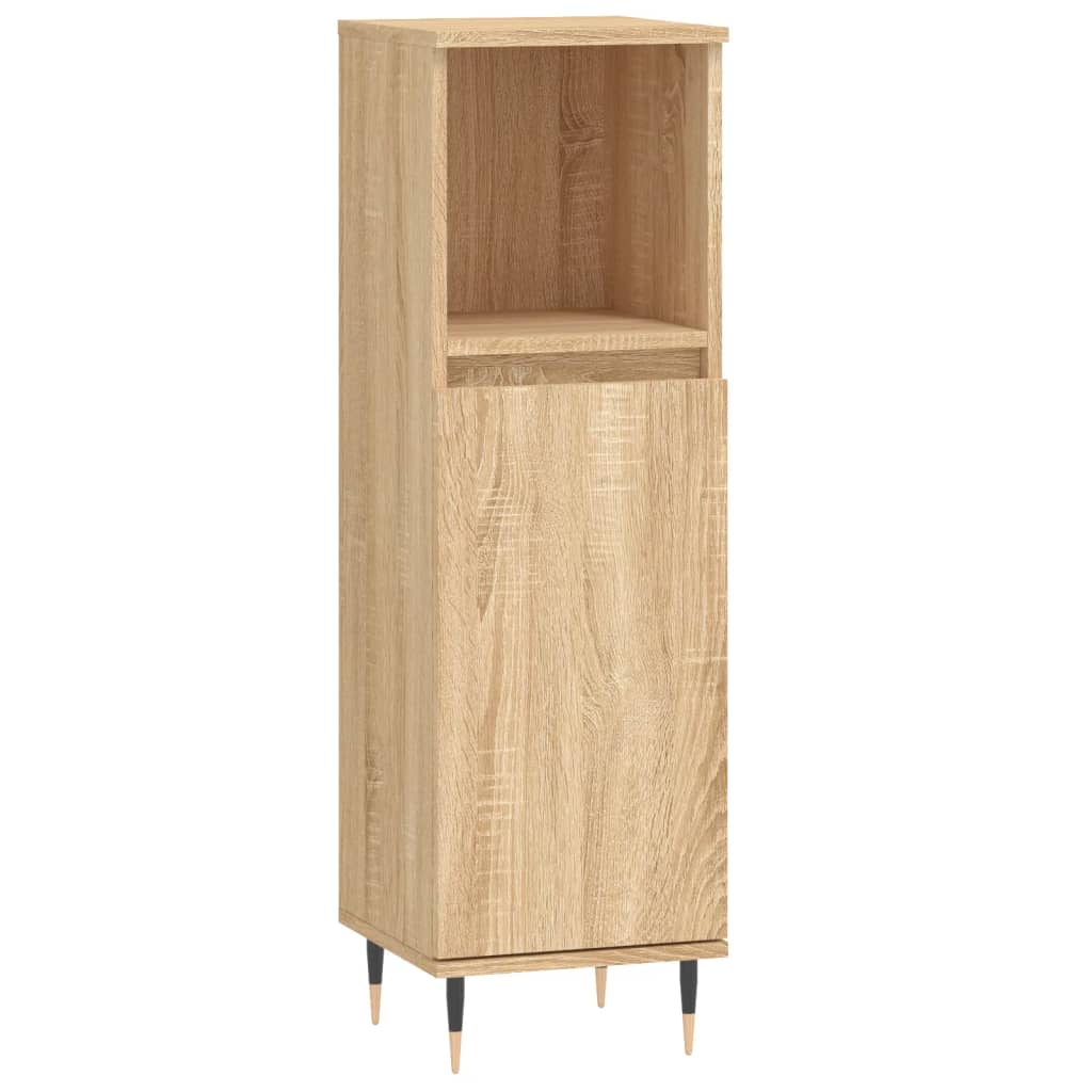 Bathroom Cabinet Sonoma Oak 30x30x100 cm Engineered Wood - Bend