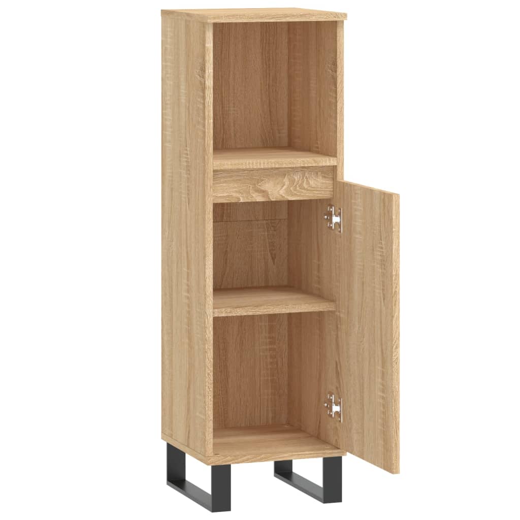 Bathroom Cabinet Sonoma Oak 30x30x100 cm Engineered Wood - Bend