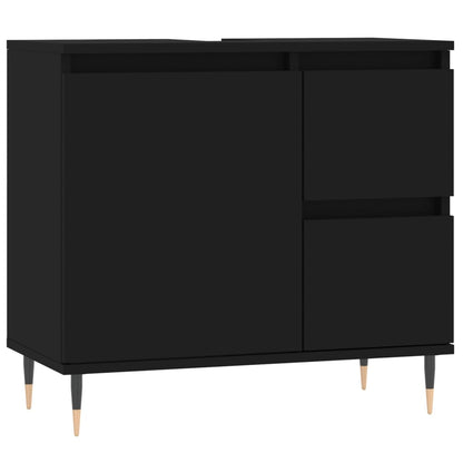 Two-Drawer Bathroom Storage Cabinet in Black