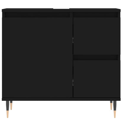 Two-Drawer Bathroom Storage Cabinet in Black