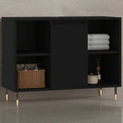 Black 4-Drawer Bathroom Storage Cabinet