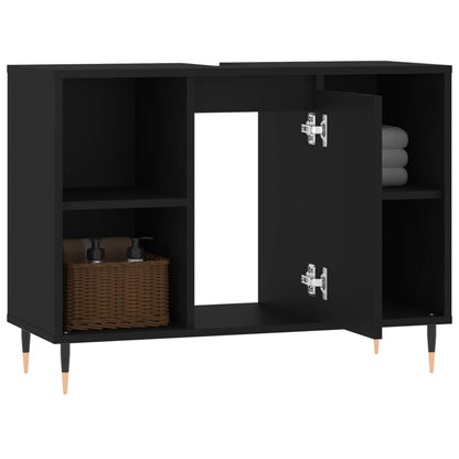 Black 4-Drawer Bathroom Storage Cabinet