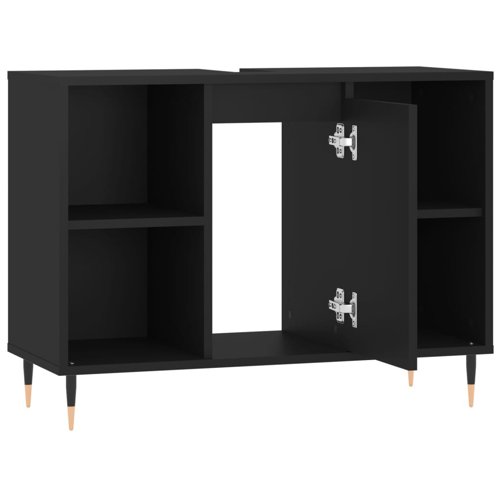 Black 4-Drawer Bathroom Storage Cabinet