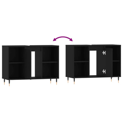 Black 4-Drawer Bathroom Storage Cabinet