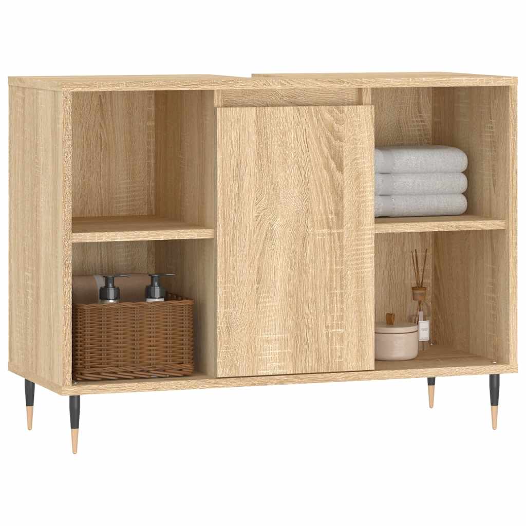 Bathroom Cabinet Sonoma Oak 80x33x60 cm Engineered Wood - Bend