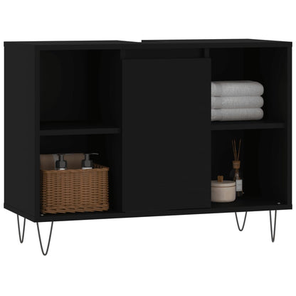 Black 4-Drawer Bathroom Storage Cabinet