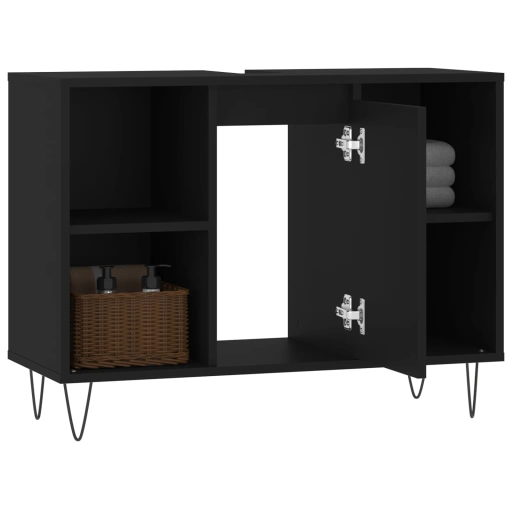 Black 4-Drawer Bathroom Storage Cabinet