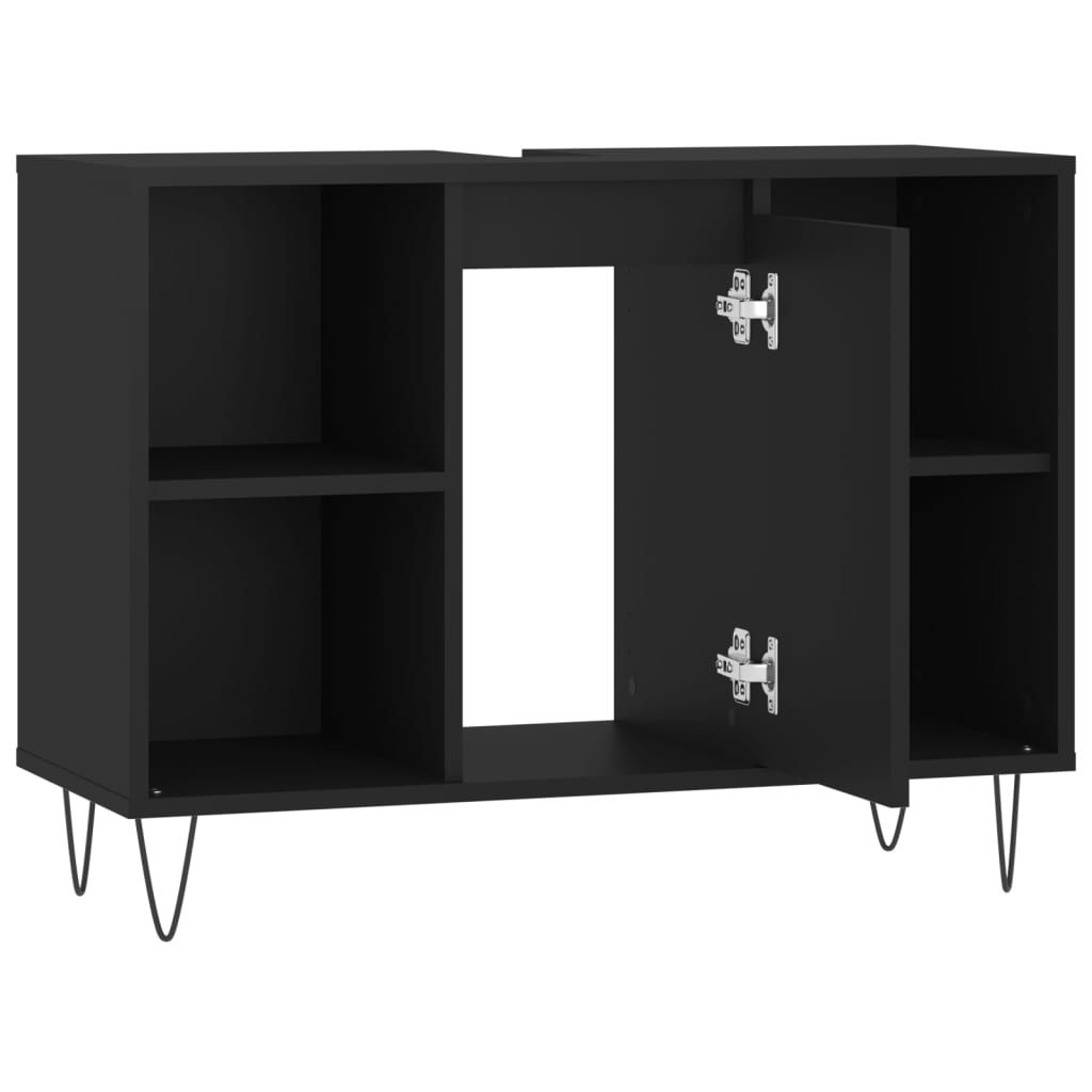 Black 4-Drawer Bathroom Storage Cabinet