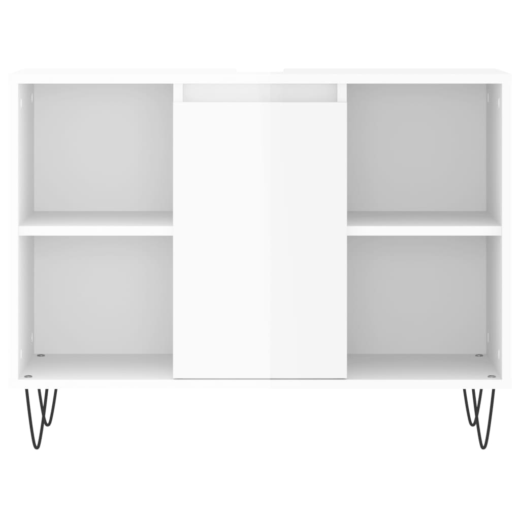 Bathroom Cabinet High Gloss White 80x33x60 cm Engineered Wood - Bend