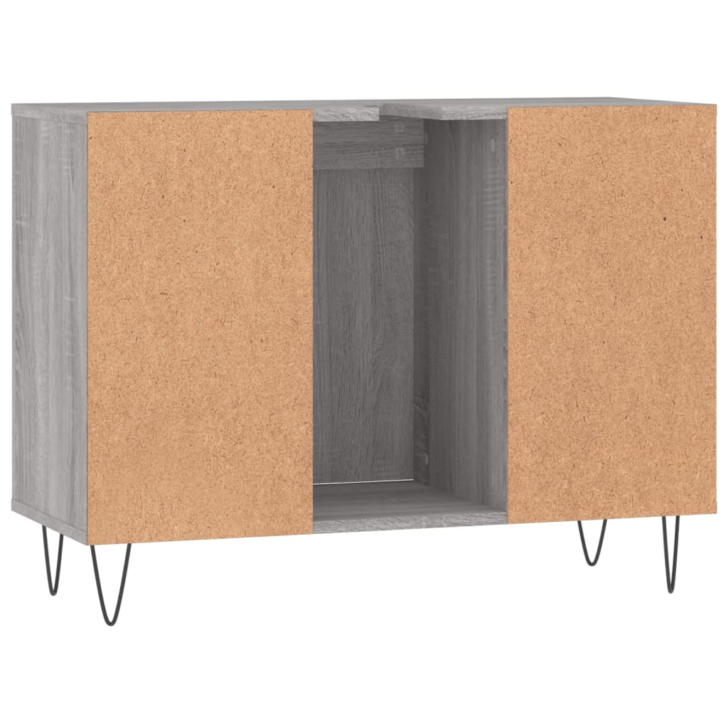 Bathroom Cabinet Grey Sonoma 80x33x60 cm Engineered Wood - Bend