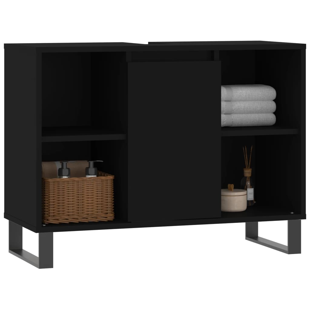 Black 4-Drawer Bathroom Storage Cabinet