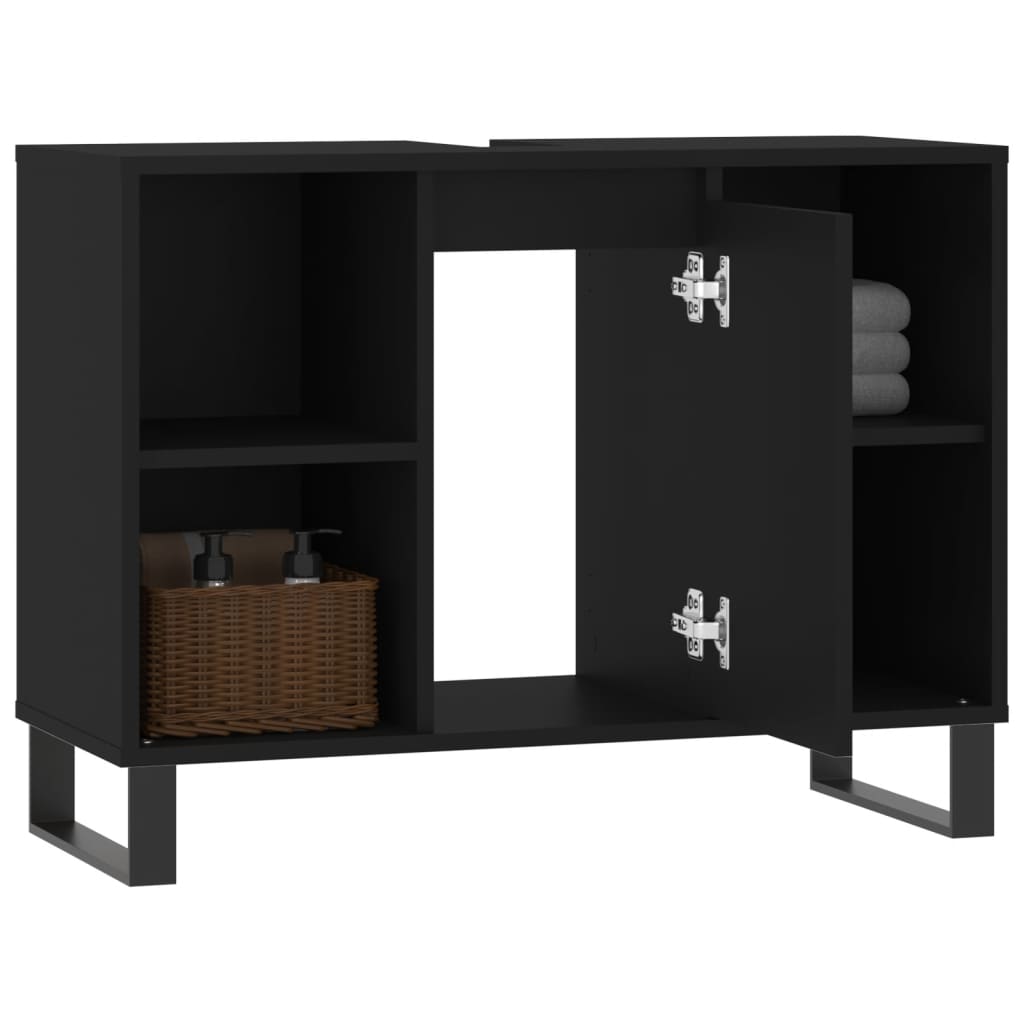 Black 4-Drawer Bathroom Storage Cabinet