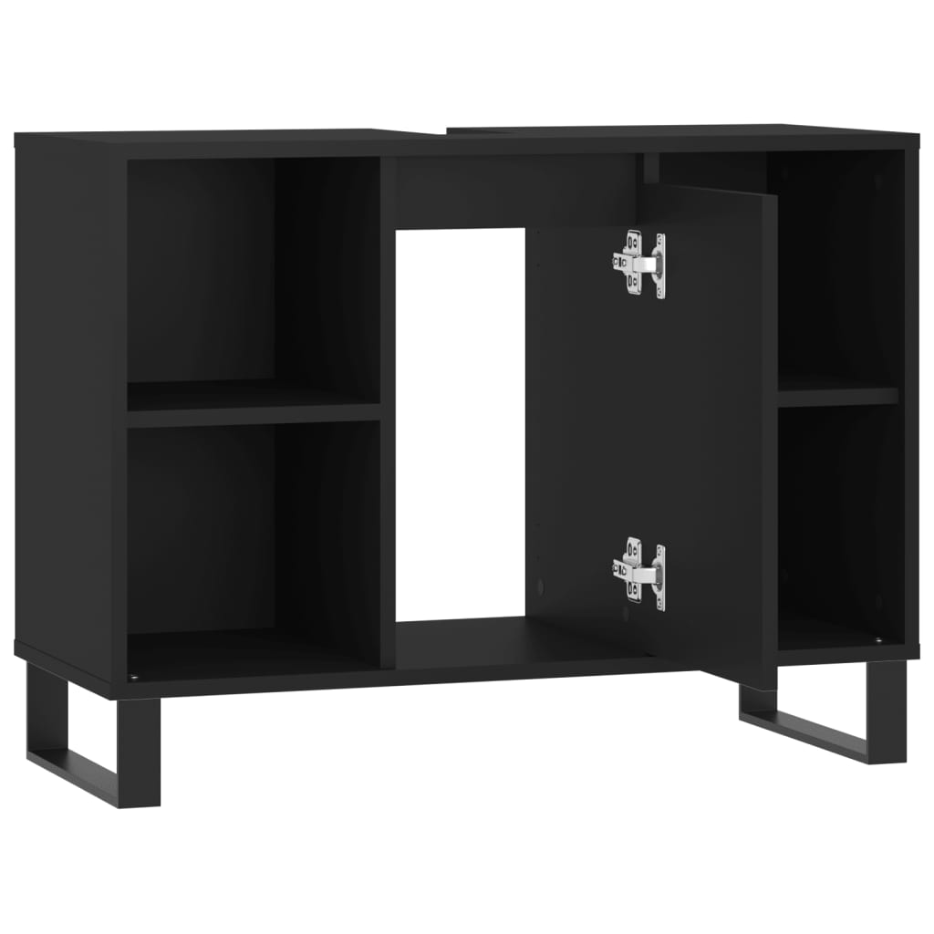 Black 4-Drawer Bathroom Storage Cabinet