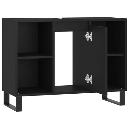 Black 4-Drawer Bathroom Storage Cabinet