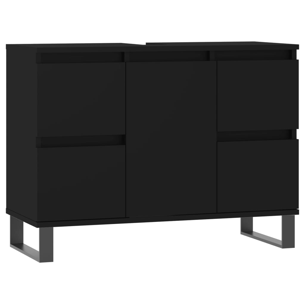 Black 4-Drawer Bathroom Storage Cabinet