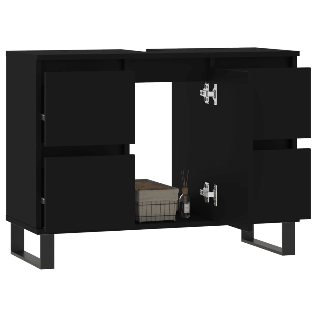 Black 4-Drawer Bathroom Storage Cabinet