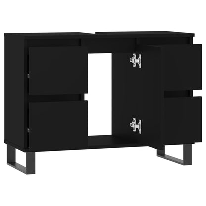 Black 4-Drawer Bathroom Storage Cabinet