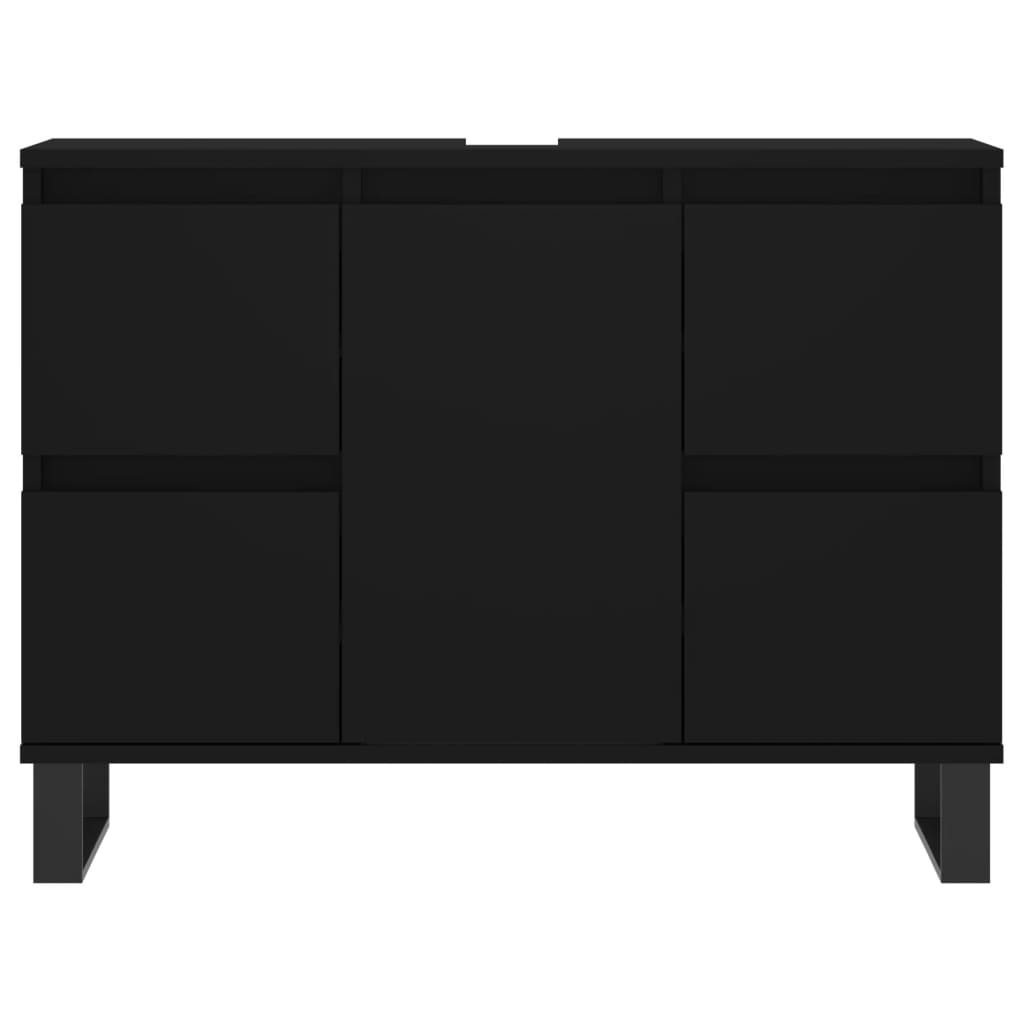 Black 4-Drawer Bathroom Storage Cabinet