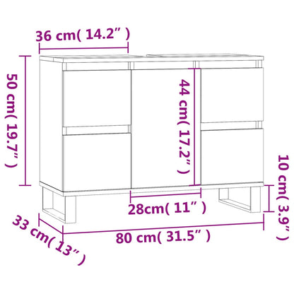 Black 4-Drawer Bathroom Storage Cabinet