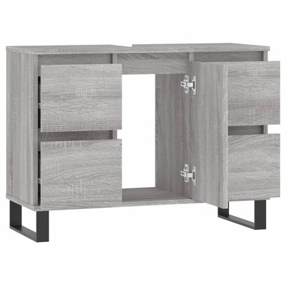 Bathroom Cabinet Grey Sonoma 80x33x60 cm Engineered Wood - Bend