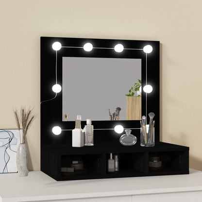 Mirror Cabinet with LED Black 60x31.5x62 cm - Bend