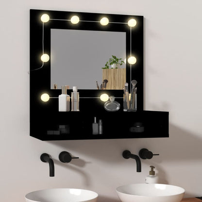 Mirror Cabinet with LED Black 60x31.5x62 cm - Bend