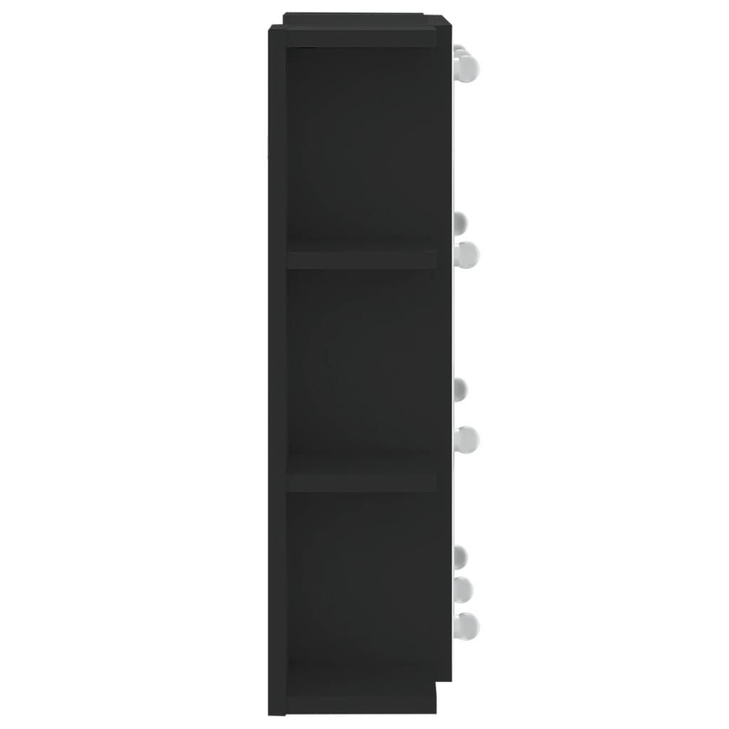 Mirror Cabinet with LED Black 70x16.5x60 cm - Bend