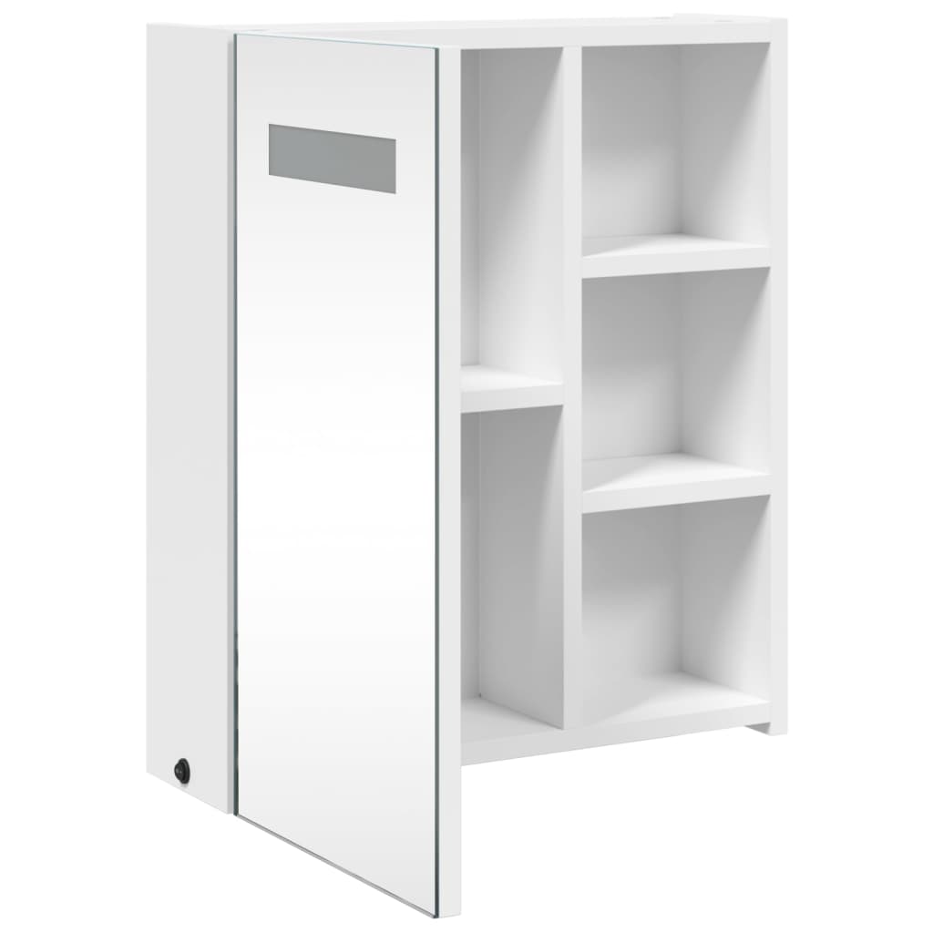 Bathroom Mirror Cabinet with LED Light White 45x13x52 cm - Bend