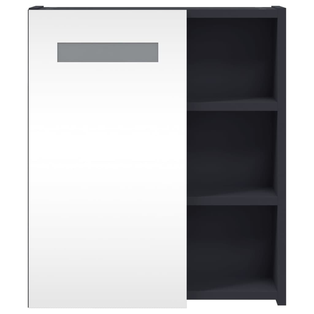 Bathroom Mirror Cabinet with LED Light Grey 45x13x52 cm - Bend