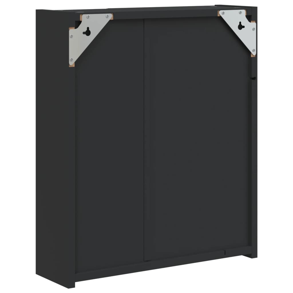 Bathroom Mirror Cabinet with LED Light Black 45x13x52 cm - Bend