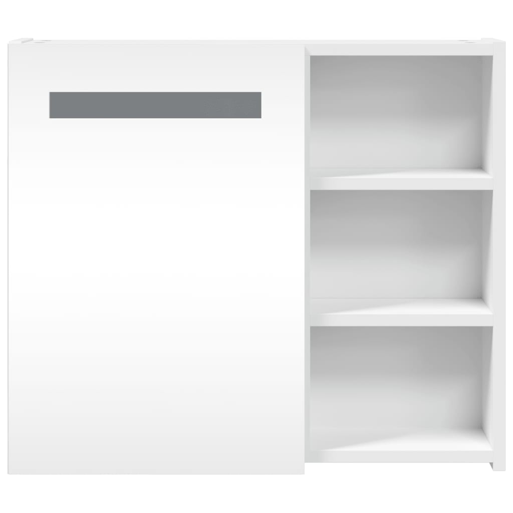 Bathroom Mirror Cabinet with LED Light White 60x13x52 cm - Bend